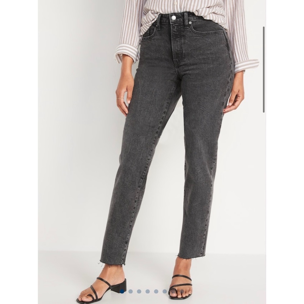 Old Navy High Waist High Rise OG Loose Dark Gray Cut-Off Jeans size 16